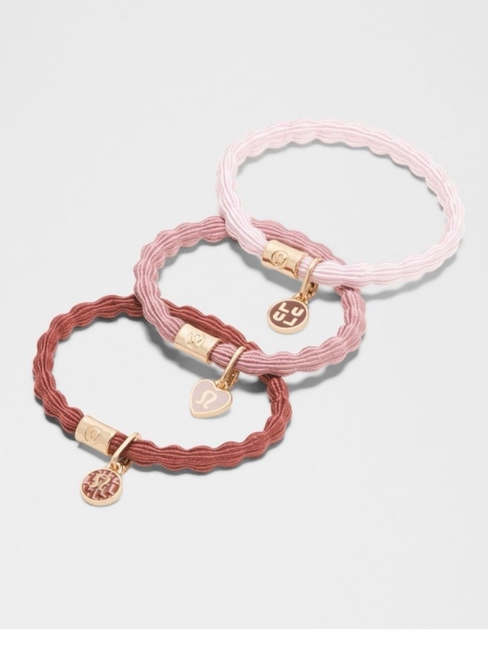 Lululemon Charm Hair Ties - Pink & Mauve 3-Pack